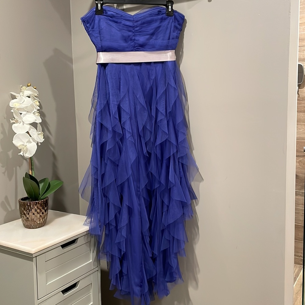 💃HI / LO Elegant Sheer strapless Dress - Picture 6 of 10